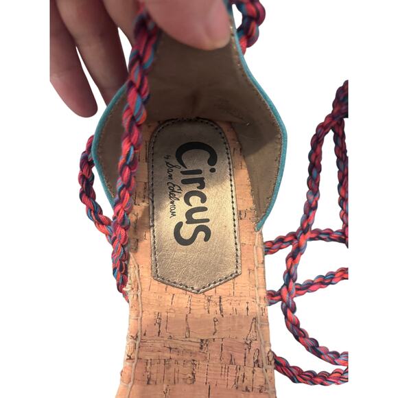 Circus by Sam Edelman size 11M Lenora Espadrille Sandals Ankle Wrap Tropical - Picture 5 of 7
